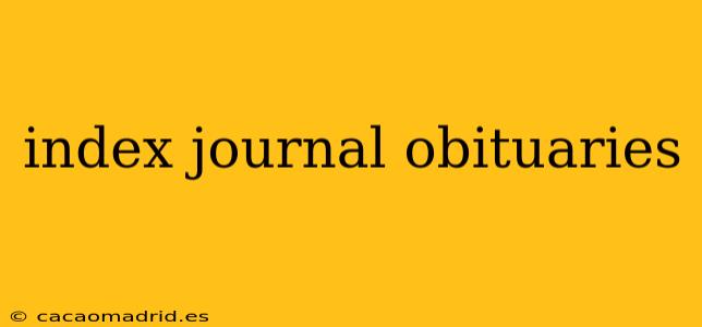 index journal obituaries